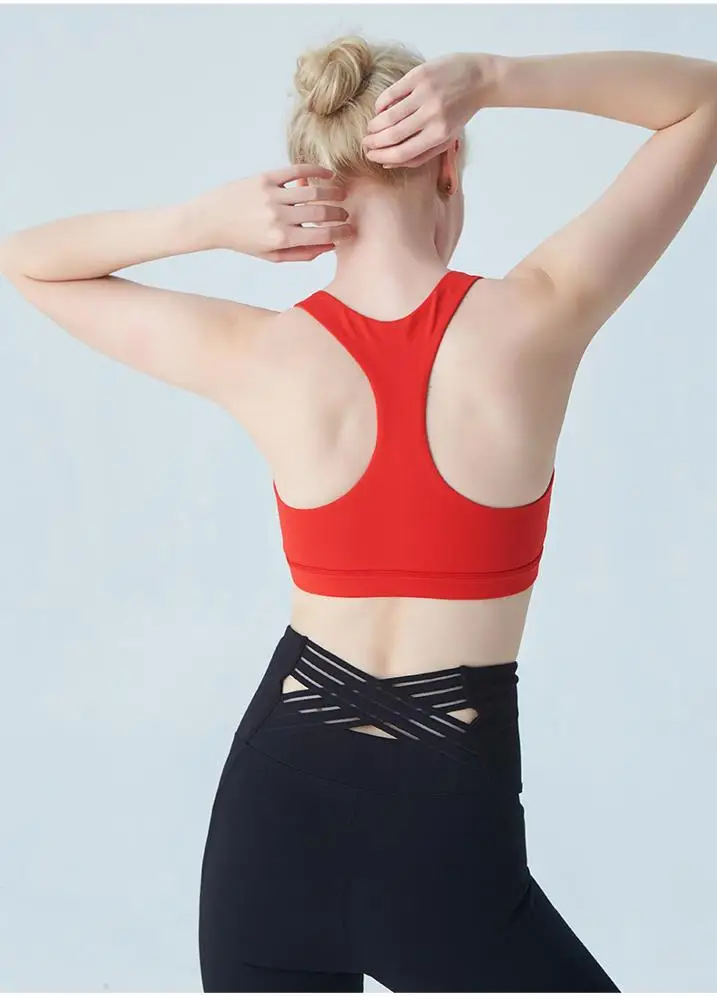 Пользовательские логотип полосатый Высокая талия кальсоны йоги красные Леггинсы для женщин Йога