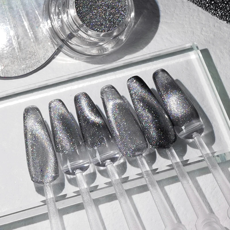 FEISHI новейший лазерный кошачий глаз порошок для ногтей