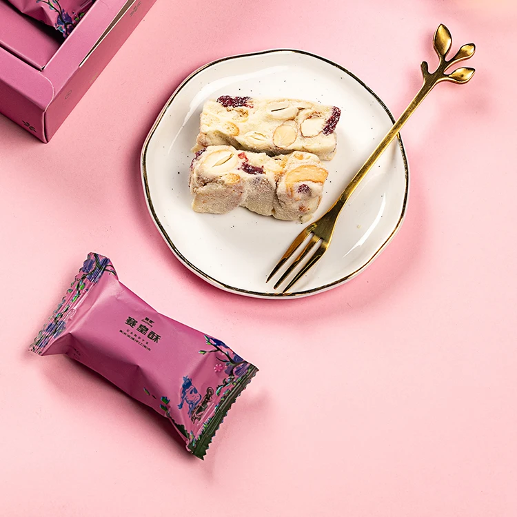 
good taste sweet Soft Milk Cranberry cashew and Almond Chewy Candy nut crisp candy 