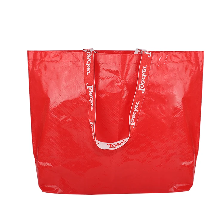 New arrivals PE materials custom large shopping lamination PE woven bag handle with logo