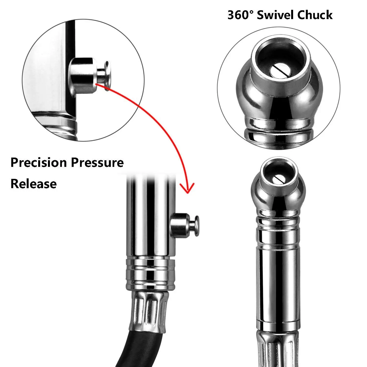 ANSI Luminous Air tire Pressure Gauge , Heavy Duty - Best For Car & Motorcycle 0-100 PSI with hose