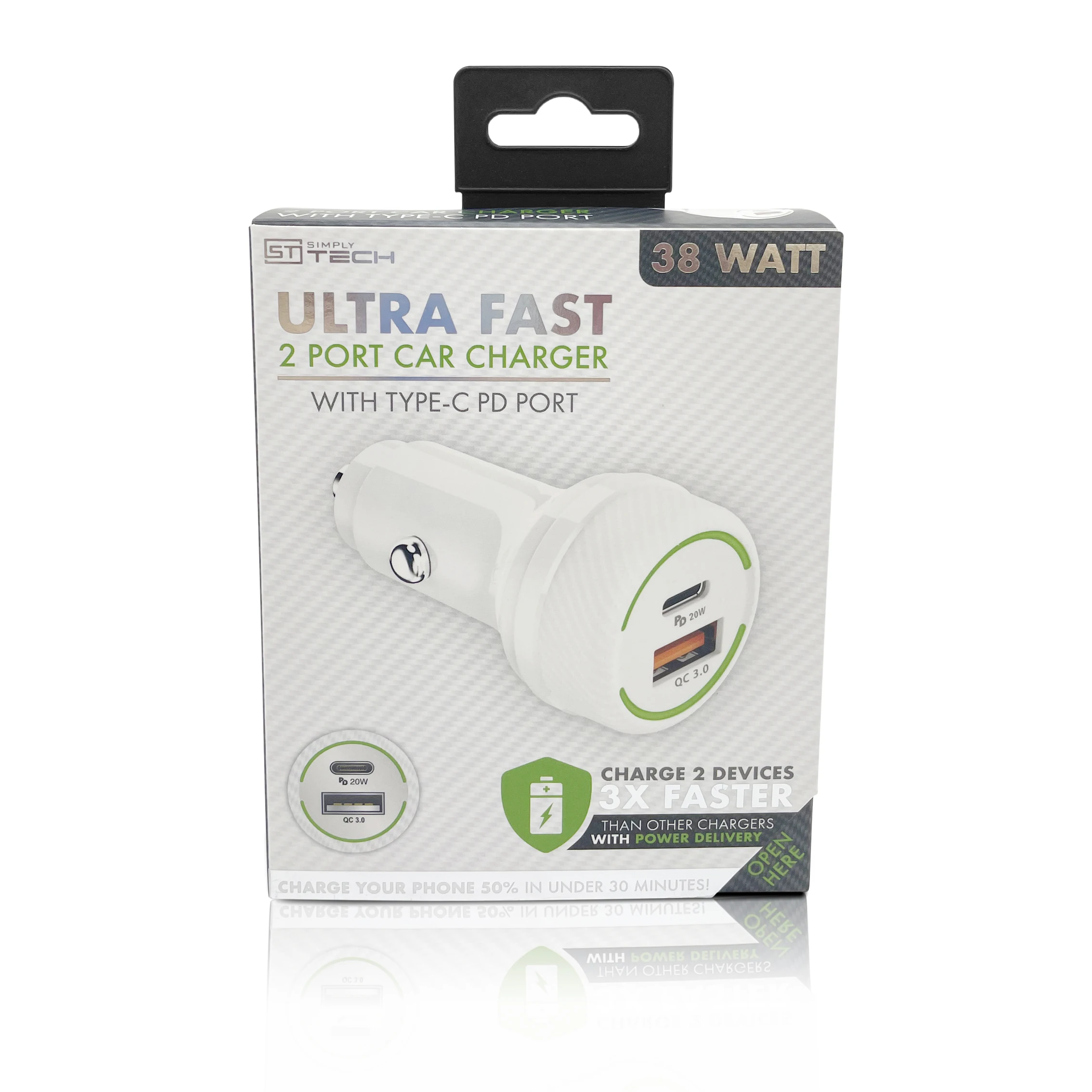 Custom Box Logo Protective Electronic Packaging Car Charger Magnetic Paper Box Printing Book-shape Gift Box with UV and  Window