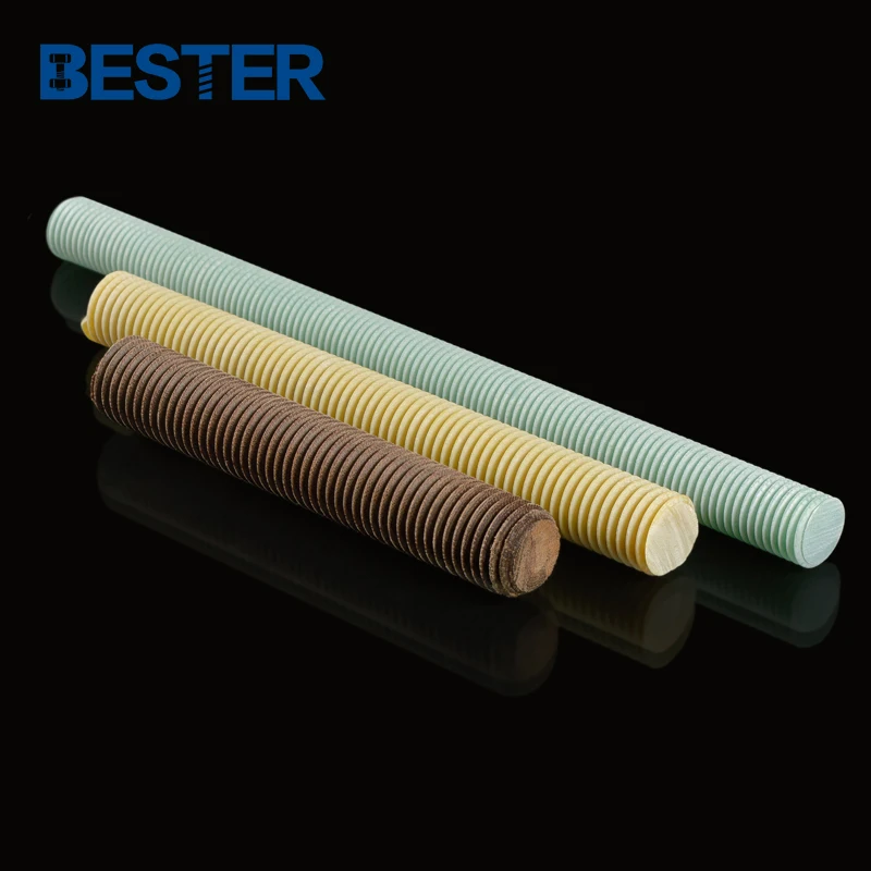 Manufacturers Suppliers 5m 6m 8m 10m color plastic nylon full threaded rods with plastic nuts