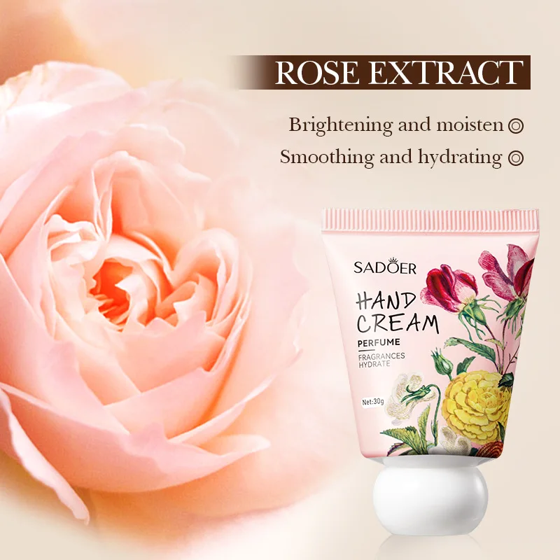 SADOER Natural Flower Extract Rose Cream Moisturizing Anti-freeze Anti-drying Mini Hand Cream Moisture Lotion