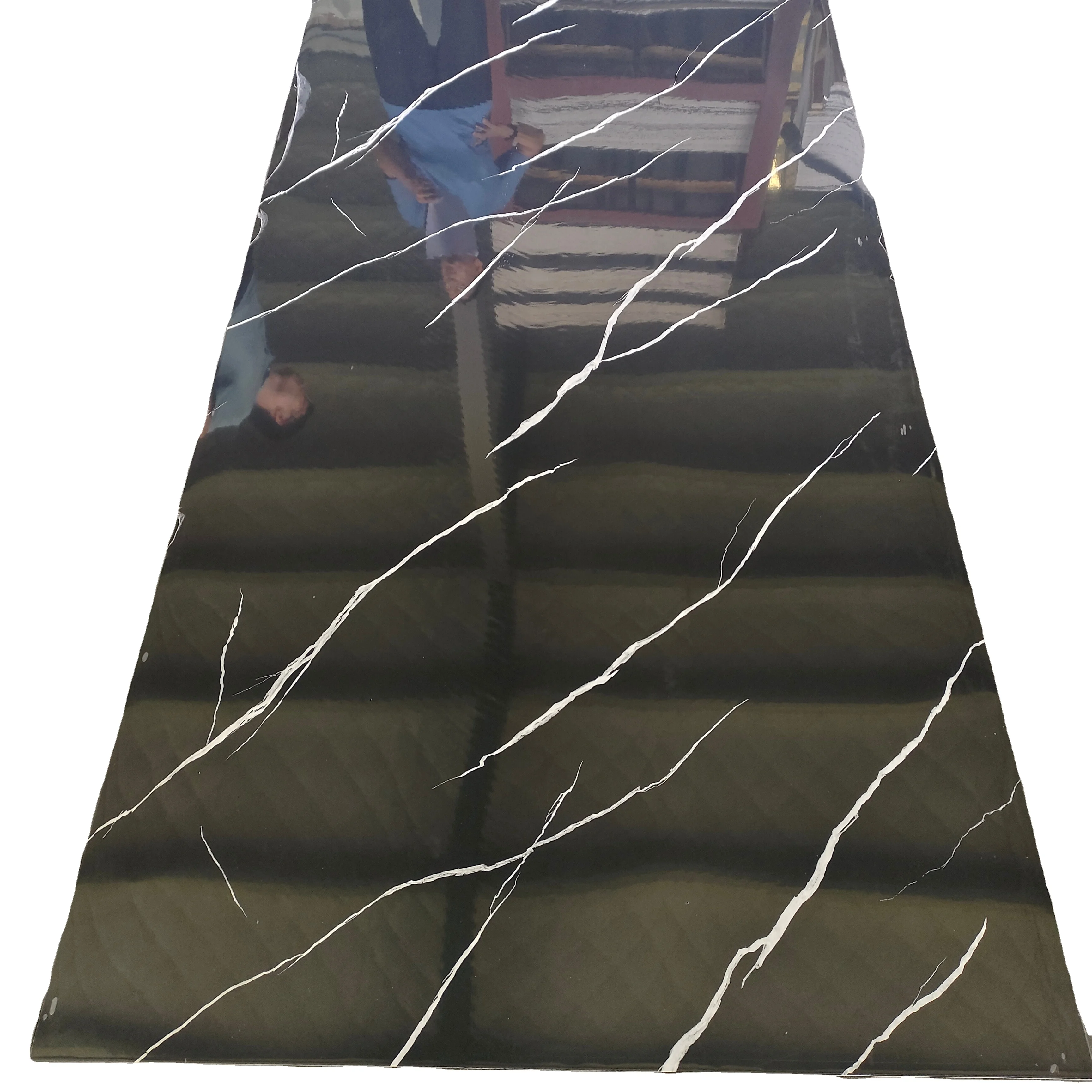 Glossy mirror surface pvc marble wall panel for interior decoration waterproof wall cladding