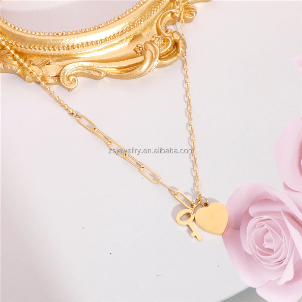 Hand Hamas Fatima Gold Plated Girl Custom Stainless Steel Custom Trouser Heart Chain Design Jewelry African 7690 Necklaces