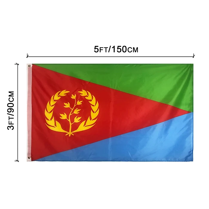 3x5 Polyester Digital Printed Eritrean Flags for Display Accessories