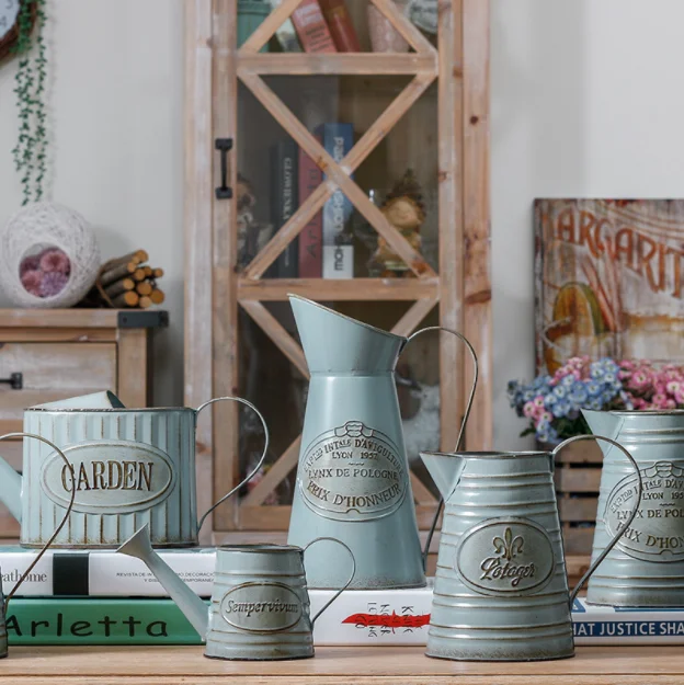 wholesale Nordic Antique Iron Flowerpot Succulent Flowerpot Dried Flower Decoration Flowerpot Can Be Customized