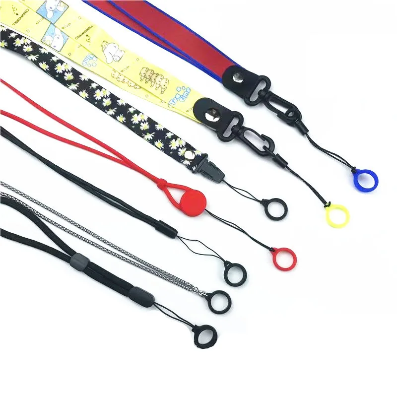 Custom Pen Holder Lanyards Rubber Ring Lanyard Silicon Rubber Ring Rope Neck Strap Nylon Polyester Ring Lanyards With Logo