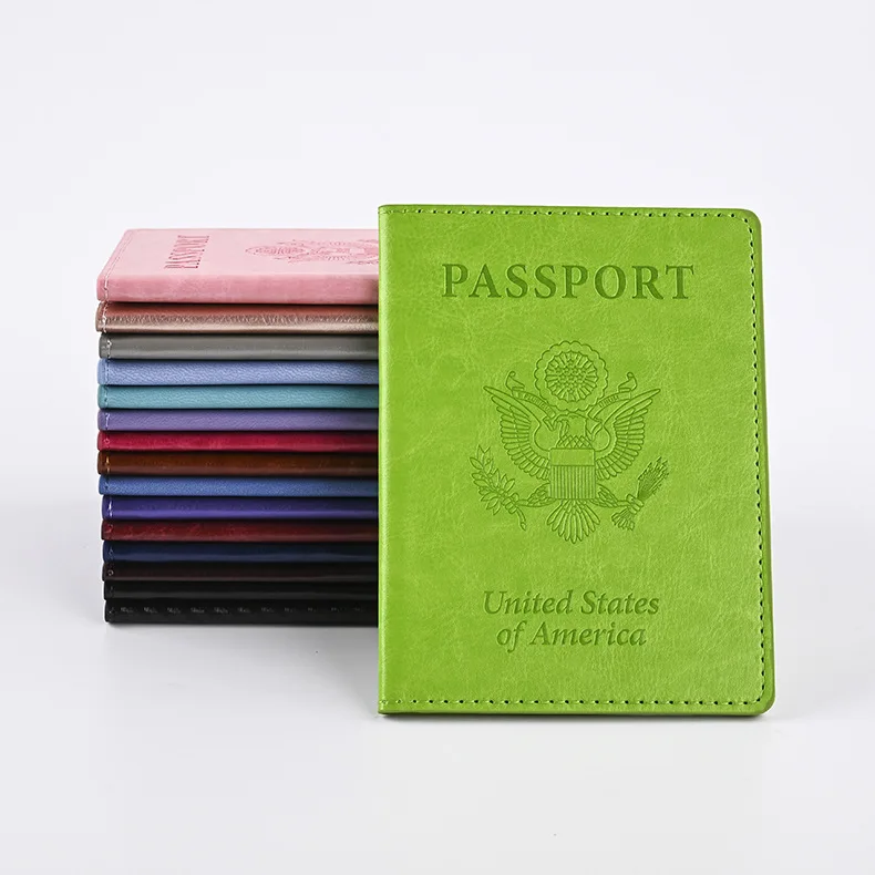 New Design America Passport & Vaccine Card Holder Combo PU Leather Passport Wallets Covers for USA Women Men