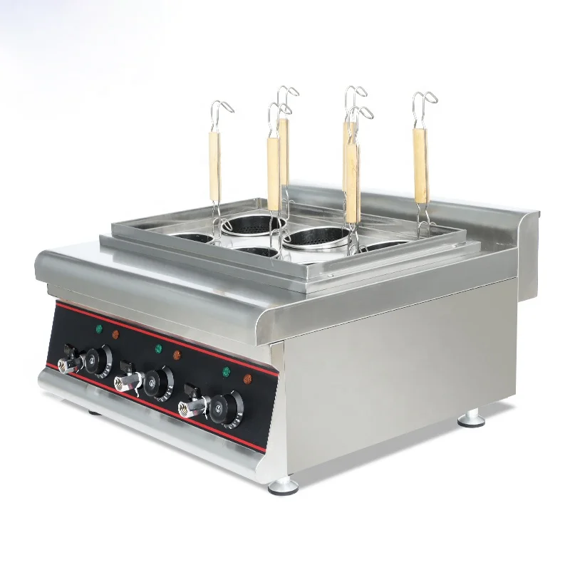 Commercial Electric Pasta Cooker Kitchen Equipment Boiling Stove Professional Counter Top Noodle Cooking Machine With 6 Baskets