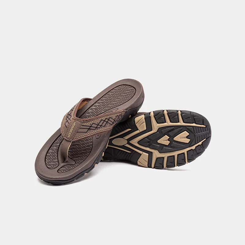 Factory Wholesale Nonslip TPR Faux-leather Summer Outdoor Men Flip Flops Slides slippers