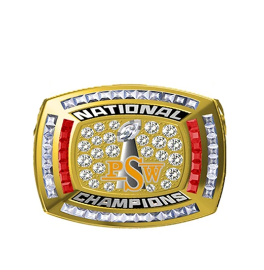 psw mens custom gold plating football national championship rings sports rings wholesale made in china