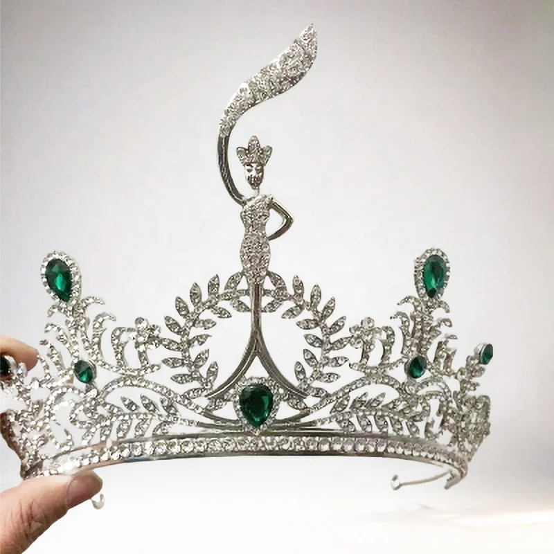 Wedding Bridal Crown Crystal Queen Crown Large Tall Pageant Rhinestone Tiara Crown
