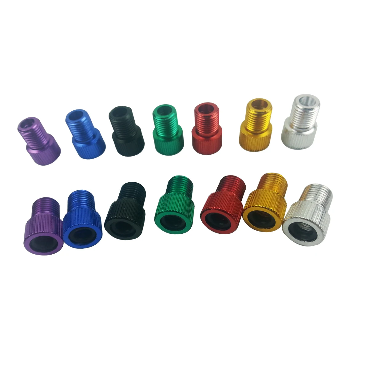 To Schrader Aluminum Tire Caps Adaptor for Bicycle Valve to Car Presta/french Godeson