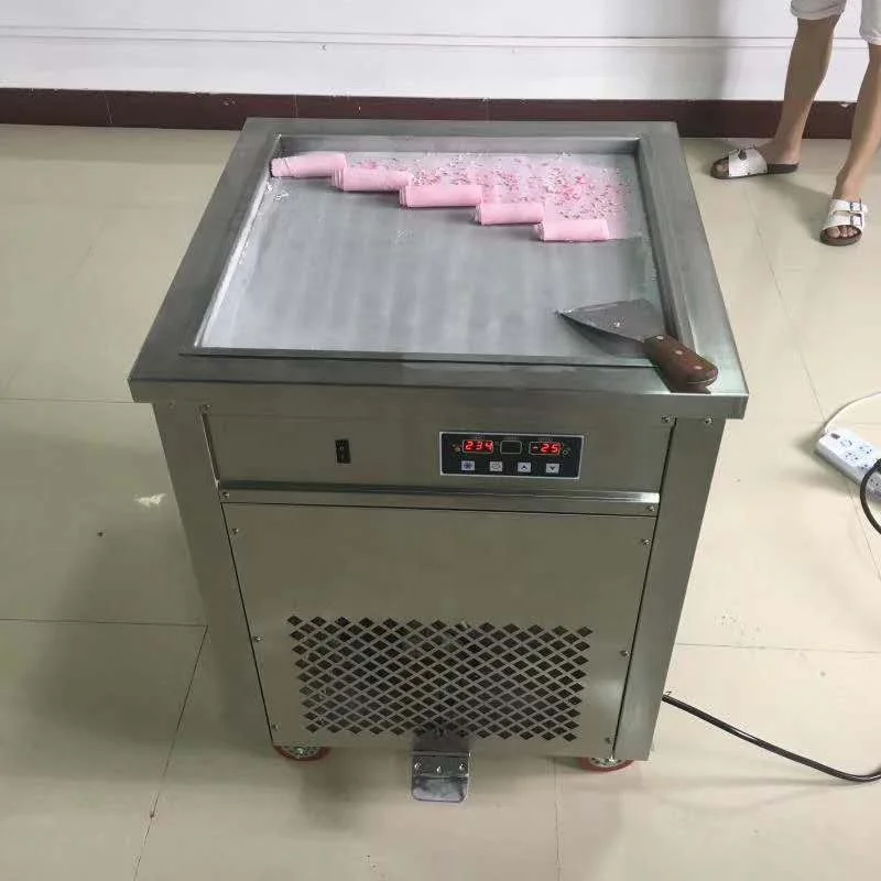 Factory price CE 110v/220v USA thai snack food machine fried ice cream roll ice cream machine