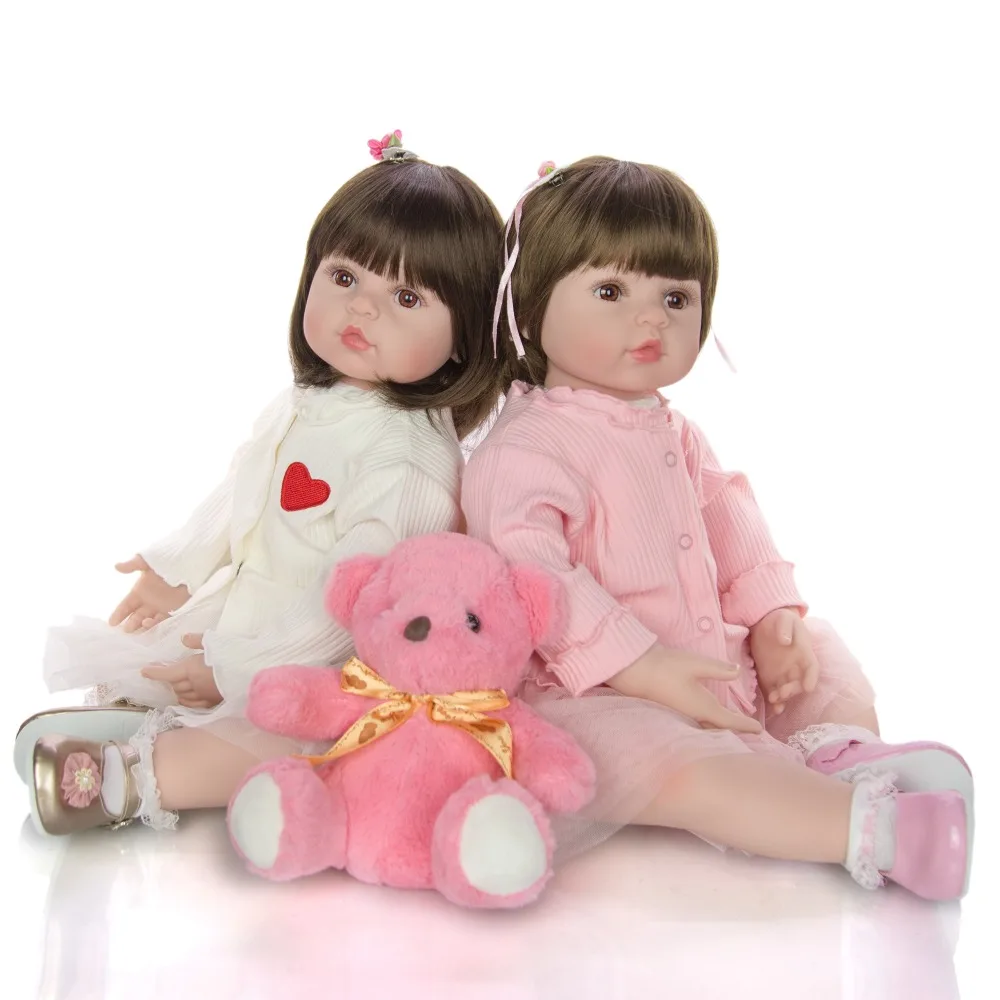 Wholesale realistic bebe reborn 24inch reborn dolls lifelike silicone babies twins for girls gift
