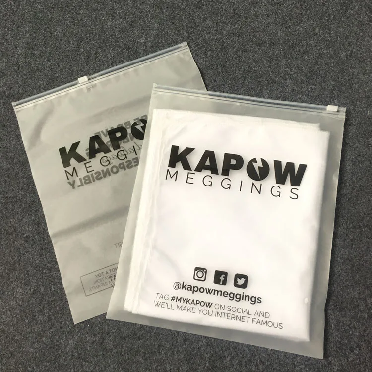 New plastic zipper bag custom logo eva soft plastic zipper bag thick antioxidant clear frosted hoodie packaging