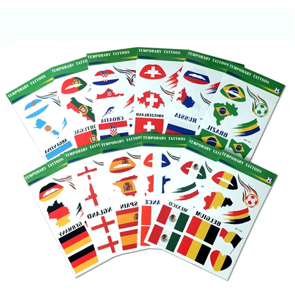 2022 Switzerland national flag tattoo sticker set non-toxic swiss football body Temporary Tattoo Sticker set