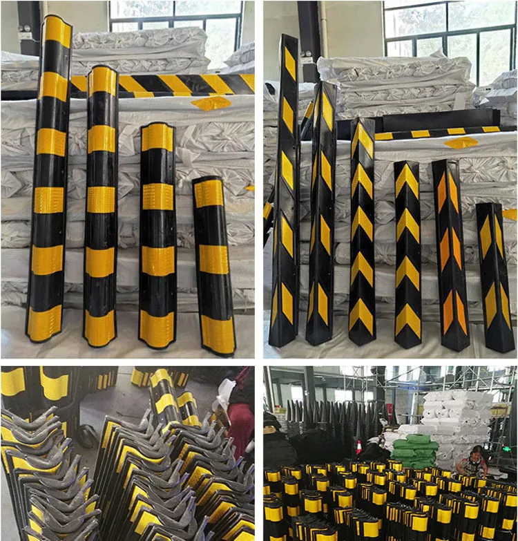 Premium Quality Heavy Duty Rubber Corner Wall Protector Column Corner Guard Parking Lot Safety Reflective Wall Protector