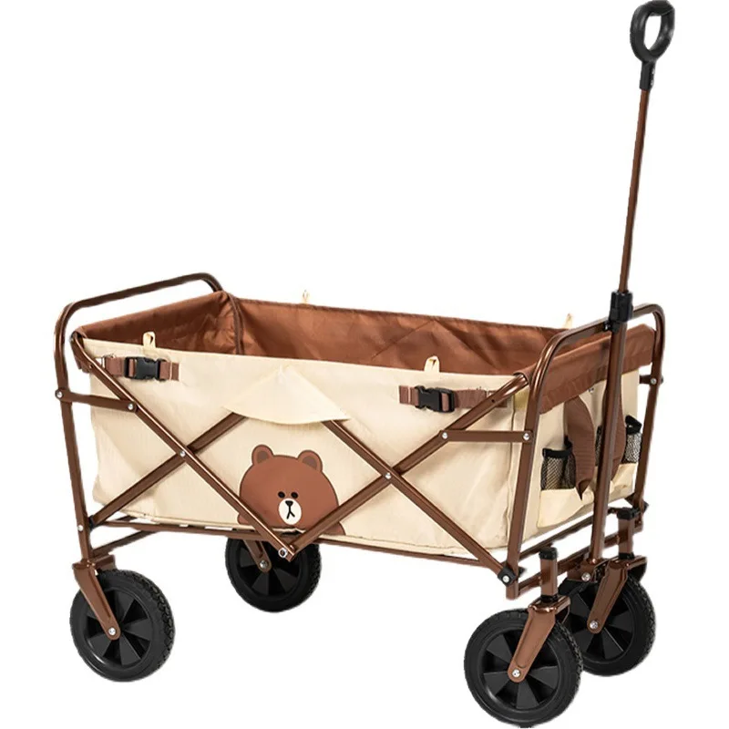 2022 Hot selling camping outdoor portable folding trailer trolley self-driving picnic car equipment storage