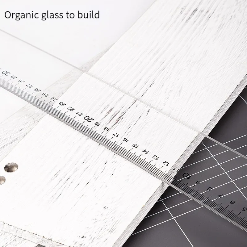 Deli 8410 scale clear strong and durable drawing special plexiglass material architecture T-ruler plastic transparent