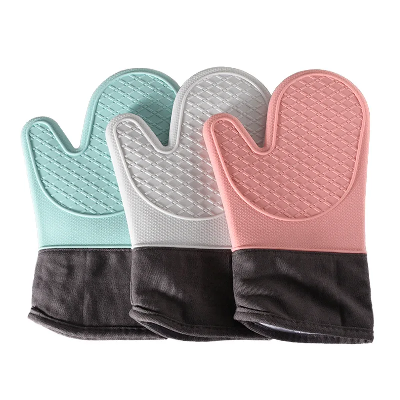 Waterproof cooking grilling bbq oven mitt glovescon cake baking tool oven kitchen silicon gloves heat resistant to 500 degrees