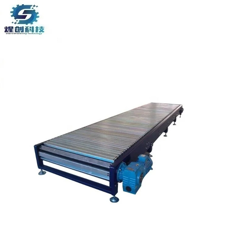 4400Ibs heavy-duty loading industry slat conveyor, slat chain conveyor system