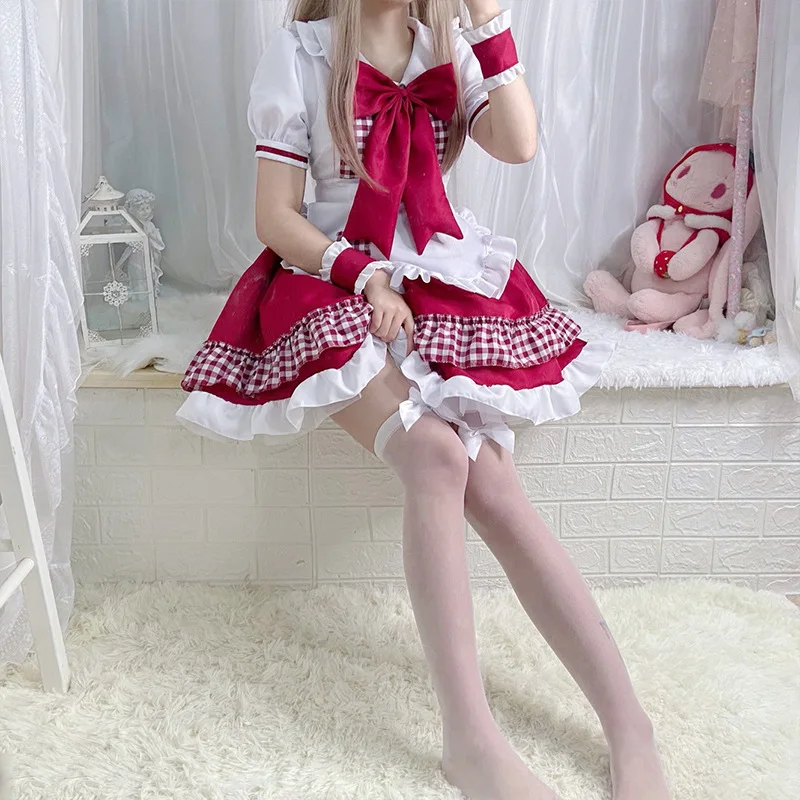 Japanese red sexy maid dress cosplay female leader pure desire maid uniform suit cosplay cosplay