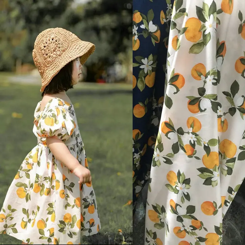 Lemon Print Liberty Floral Printing Fabric Digital prints fabric for kids