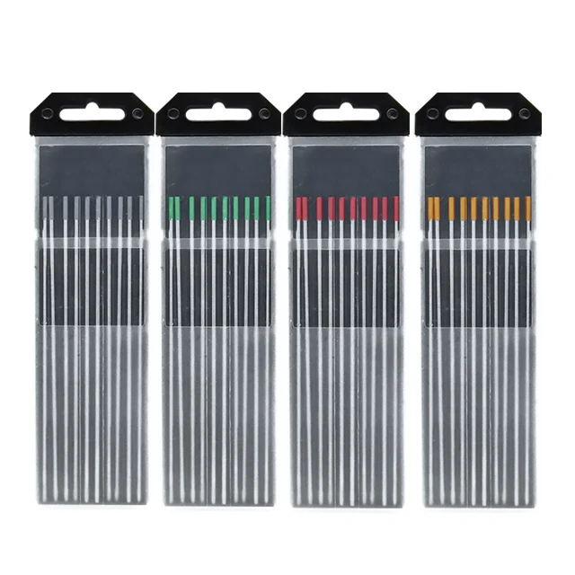 (4 вида цветов, 10 шт. в комплекте) оптовая продажа TIG сварки вольфрамовые электроды 2% торированный TIG вольфрамовые стержни TIG Сварочная горелка Расходные материалы