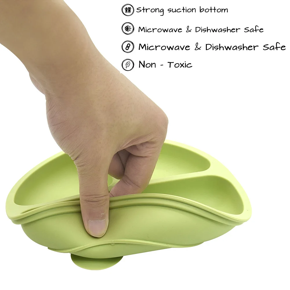 Best Gift Dishwasher Microwave Safe Baby Dinner Plate Baby Training Dish Baby Feeding Divided Plate