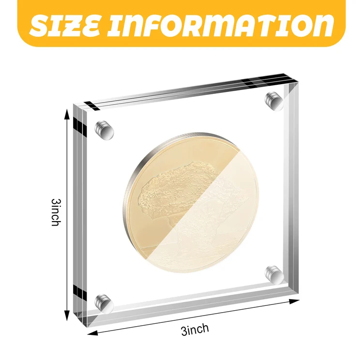 UV protection Memorabilia coin Display case Clear Plexiglass Preserved magnetic Acrylic case