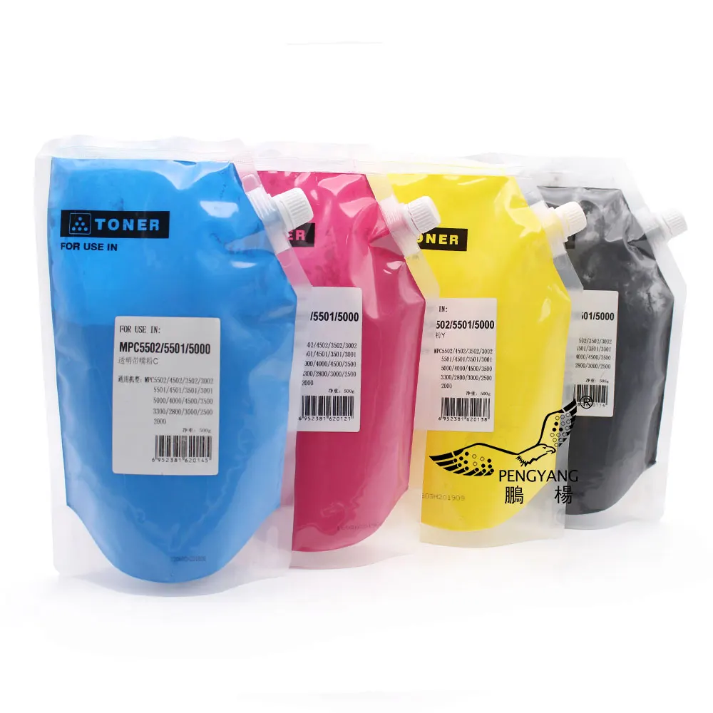 500G High quality powder COLOUR Toner refillable bag toner Cartridge For RICOH MPC5502 4502 3502 3002 5501 4501 3501 3001