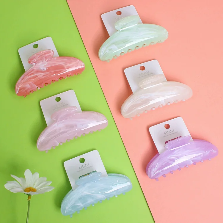 Wholesale With Card 11cm Fashion Designer Elegant Hair Clips Plastic Large Hair Claws For Women Girls