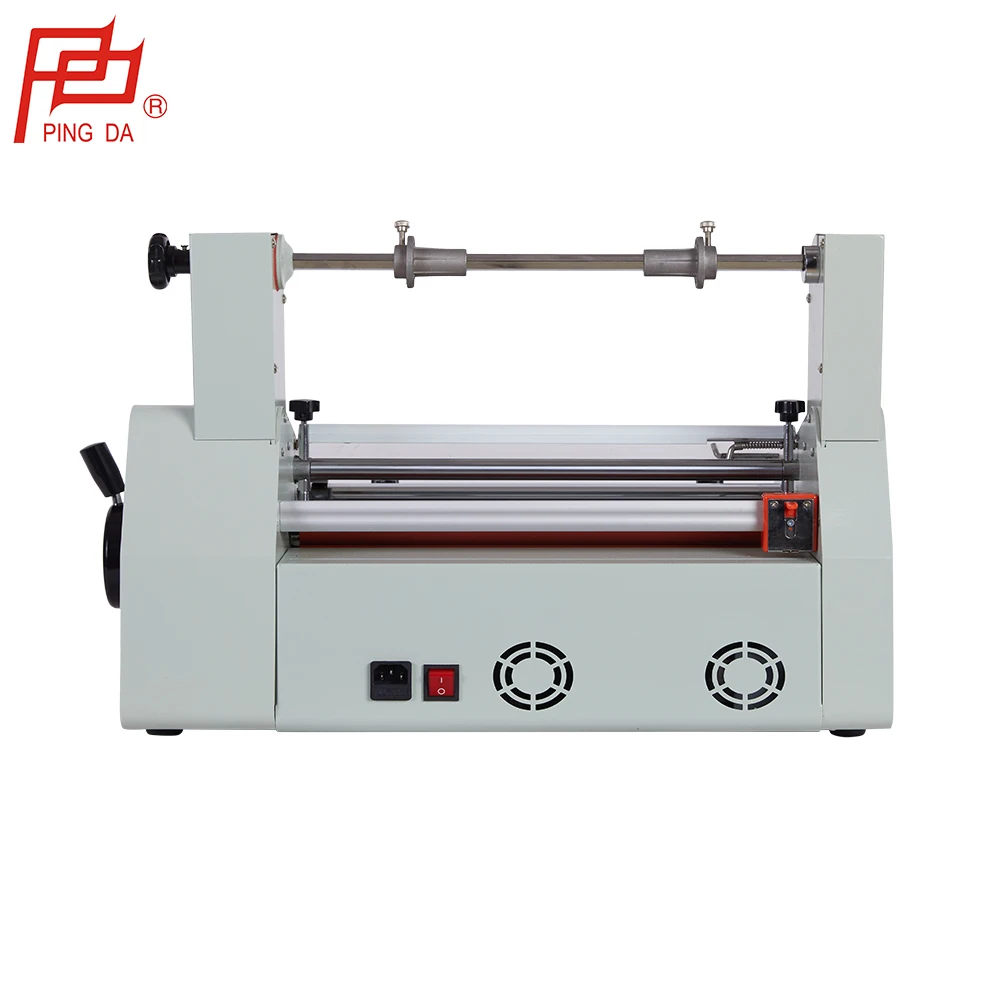 Pingda 0.36-2m/min infrared heating double side laminating a2 hot roll laminator with pressure handle