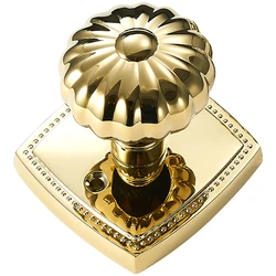 Privacy Door Lock Set Shiny Gold Pvd Keyless Lock Knob Bathroom Bedroom Latch