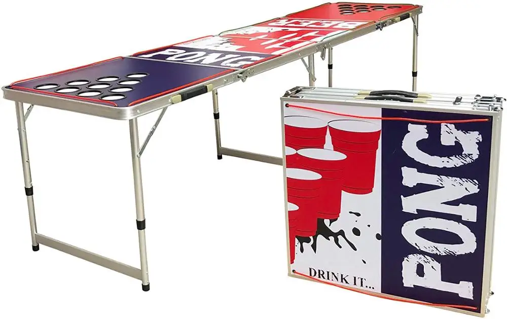 New Version 8FT Glow in the Dark Beer Pong Table with LED