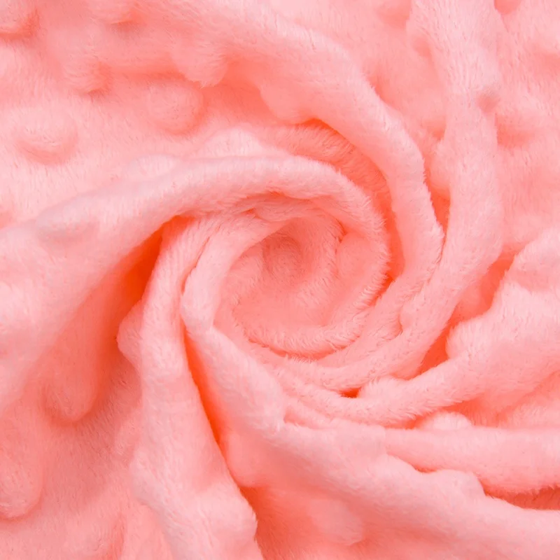 Простая полиэфирная тисненая ткань в горошек Minky, плотная плюшевая ткань для детского одеяла ShaoXing