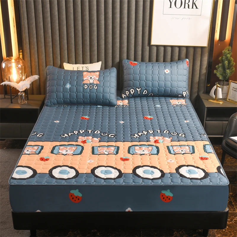 Printed Quilted Fitted Mattress Pads Cover Bed Cover Cheap Mattress Protector Cover Washable Mattress Covers Protectors