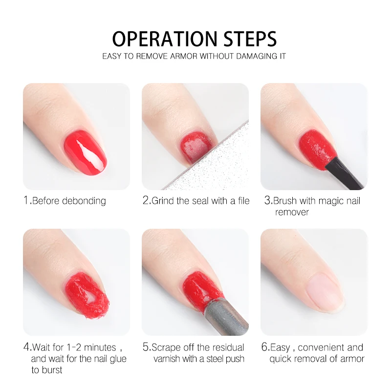 Nail Gel Polish Magic Remover For Manicure Fast Clean Within 2-3 MINS UV Gel Nail Polish Remove Base Top Coat