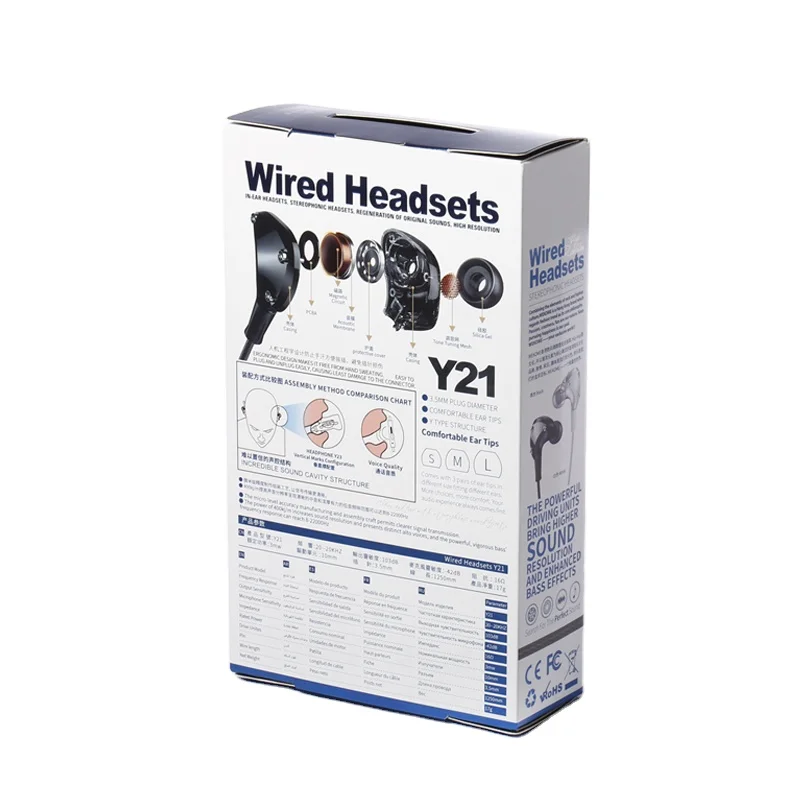 Custom headset headphone earphone packaging paper box with foam insert sports earphone box