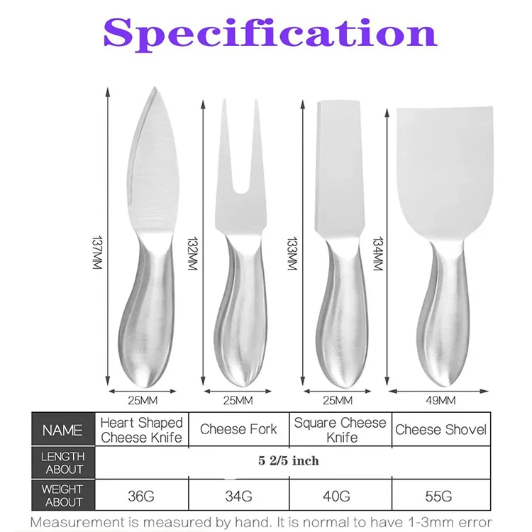 Factory Wholesale Kitchen Butter Cream Pizza Cut Knife and Fork Stainless Steel Cheese Knife