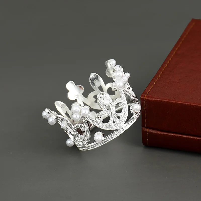 Bridal Pearl Princess Pageant Big Rhinestone Tiara Beauty Pageant Elegant Crown for Girls