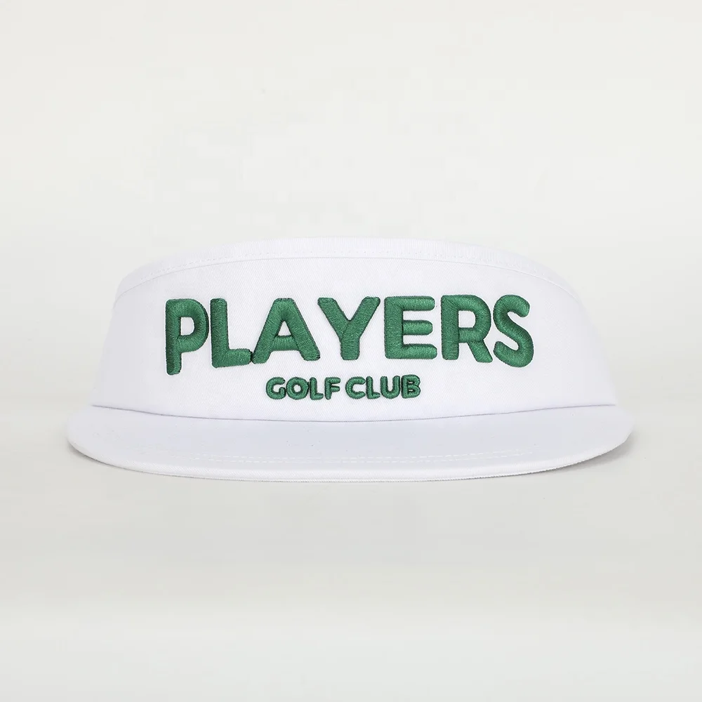Wholesale OEM Custom High Quality White Adjustable Embroidery Logo Sport Gorras Men Women Beach Cap Golf Sun Visor Hat