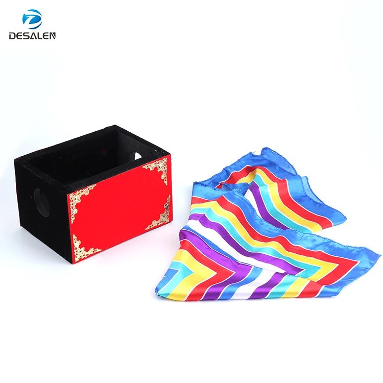 Desalen Silk Through Fire Box Illusion Toy Stage Magic Gimmick Trick Box