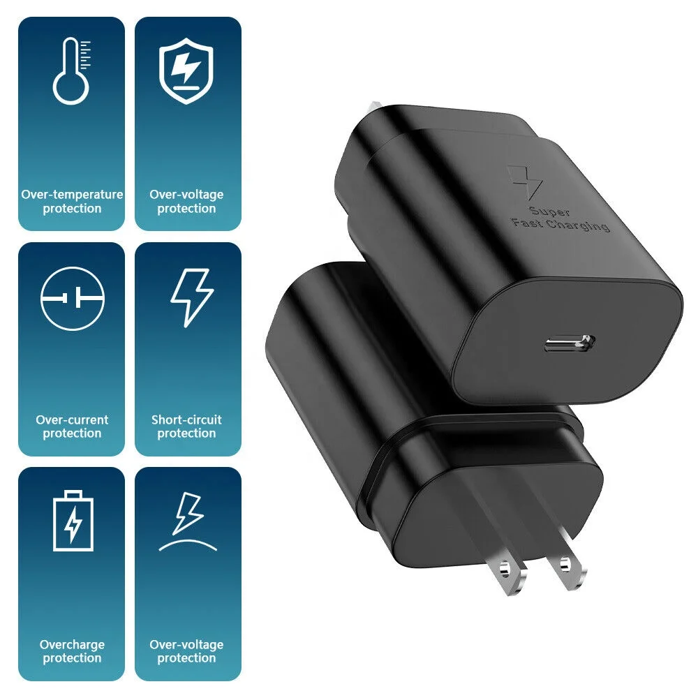 PD 25w Type USB-C Super Fast Wall Charger+6FT Cable For Samsung Galaxy S20 S21 S22