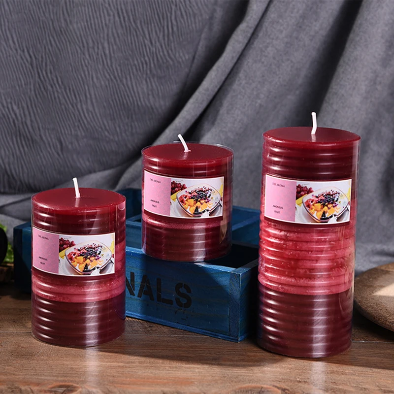 Wholesale high quality Christmas Home Decor 100% soy Wax Scented Pillar Candle