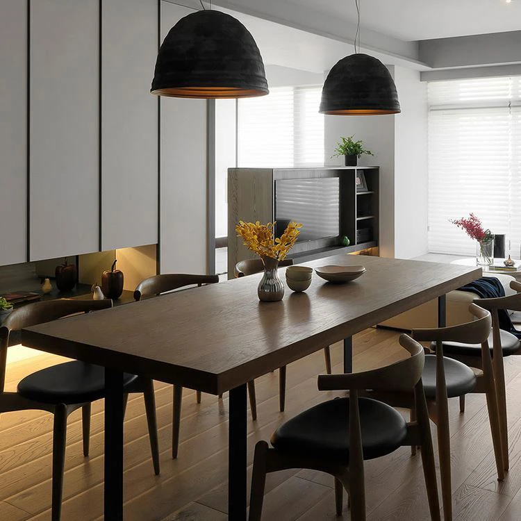Newly Designed Modern Natural Restaurant Furniture Rectangular Metal Table And Chair Set DT131