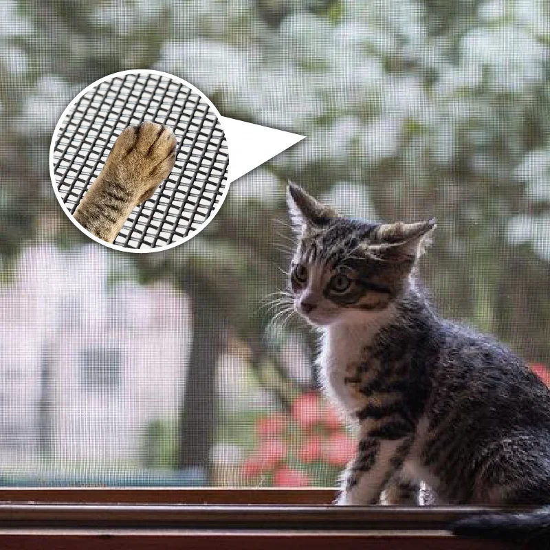 Anti Cat Clawing Proof PVC Coated Polyester Pet Resistant Screen Mesh Window Anti Mosquito Net Roll for Window and Door Screen